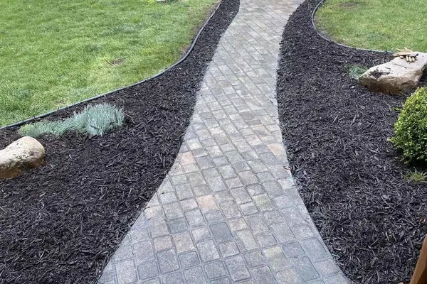 Stone walkway installation